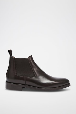 Bottines Chelsea en cuir Regular - Marron foncé