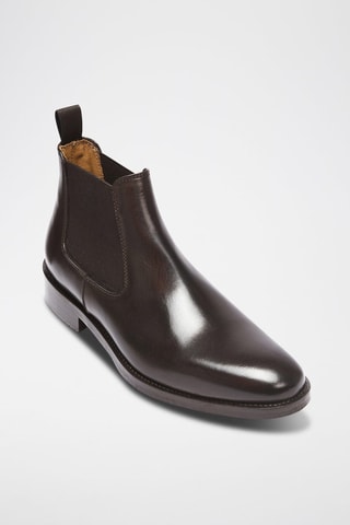 Bottines Chelsea en cuir Regular - Marron foncé