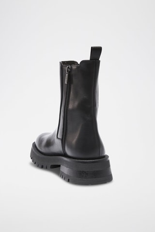 Botins Chelsea em couro Comfort - Preto