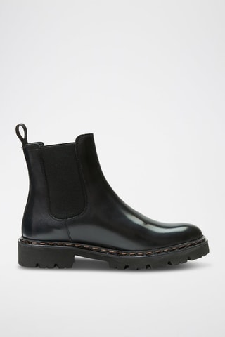 Bottines Chelsea en cuir Regular - Noir