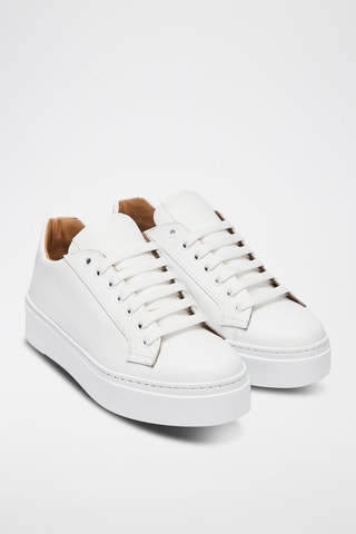 Sapatilhas em couro Regular - Branco