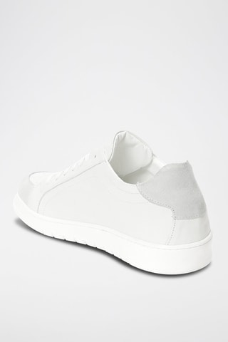 Sneakers en cuir Lace-Up - Blanc et gris 