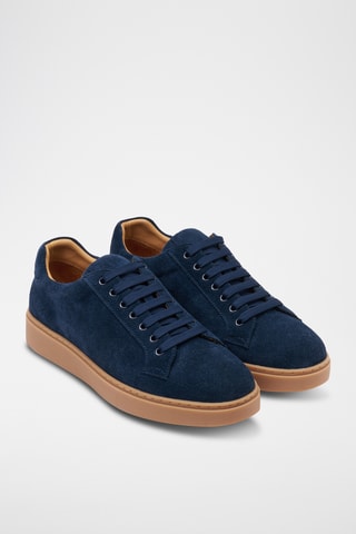 Sapatilhas em nobuck - Azul-marinho
