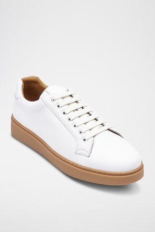 Sapatilhas regular em couro - Branco