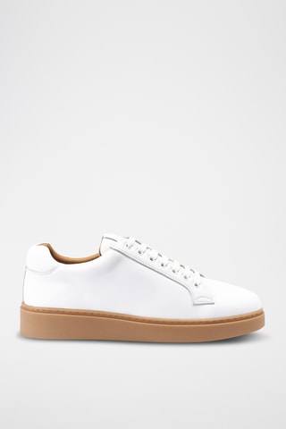 Sapatilhas regular em couro - Branco