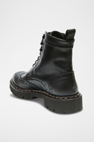 Bottines regular en cuir - Noir