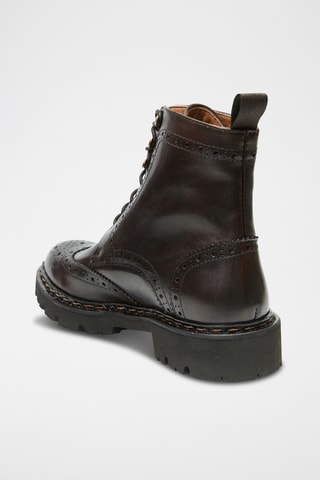 Bottines regular en cuir - Marron foncé