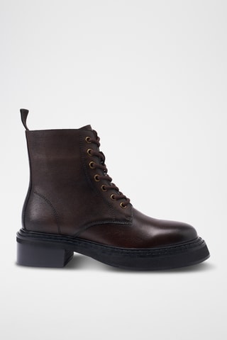 Bottines en cuir - Marron foncé