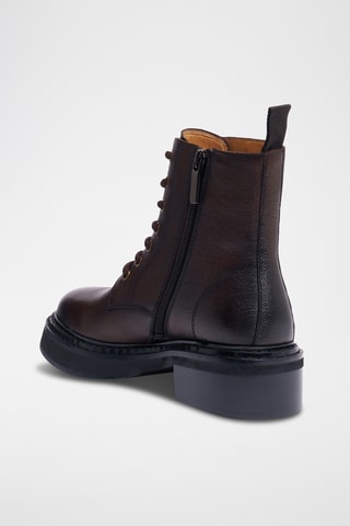 Bottines en cuir - Marron foncé