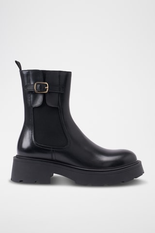 Botins regular em couro - Preto