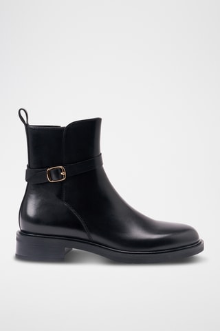 Bottines regular en cuir - Noir