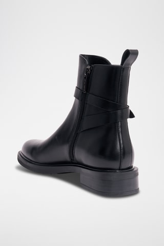 Bottines regular en cuir - Noir