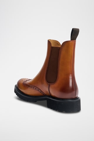 Bottines Chelsea regular en cuir - Camel