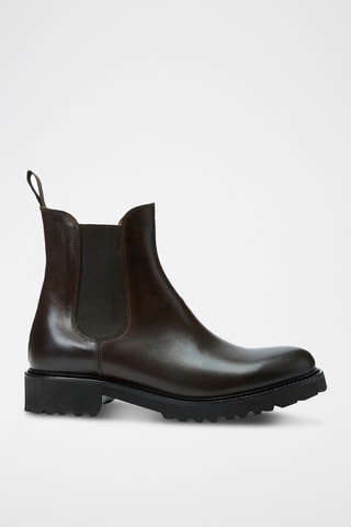 Bottines Chelsea regular en cuir - Marron foncé
