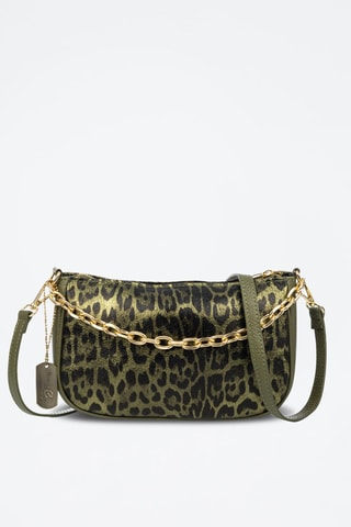Nubuck Handtas - Kaki en Zwart