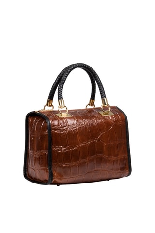 Sac à main en cuir - Marron et noir