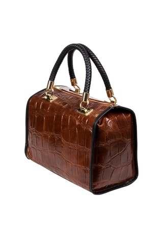 Sac à main en cuir - Marron et noir