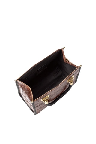 Sac à main en cuir - Marron et noir