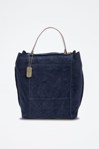 Sac à main en nubuck - Bleu marine