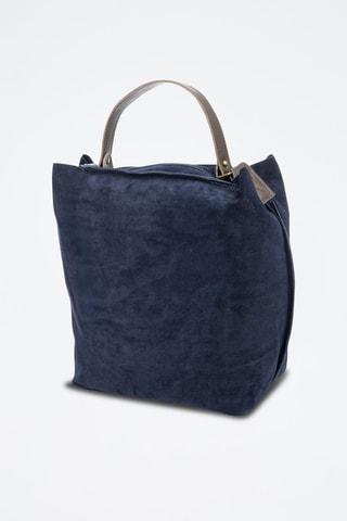 Sac à main en nubuck - Bleu marine