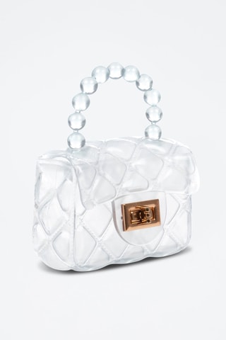 Sac à main en cuir - Blanc et doré - Libellula