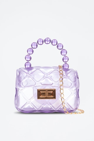 Sac à main en cuir - Mauve et doré - Libellula