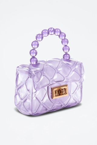 Sac à main en cuir - Mauve et doré - Libellula