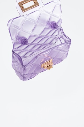 Sac à main en cuir - Mauve et doré - Libellula