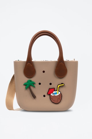 Sac à main et pochette - Taupe et écru - Libelulla