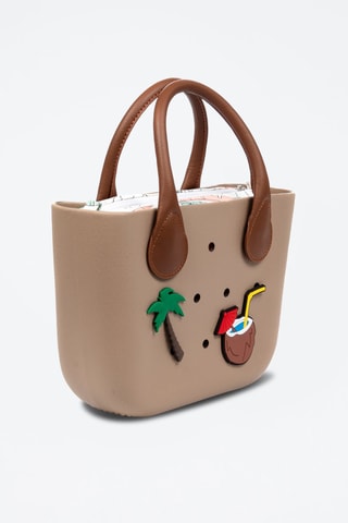 Sac à main et pochette - Taupe et écru - Libelulla