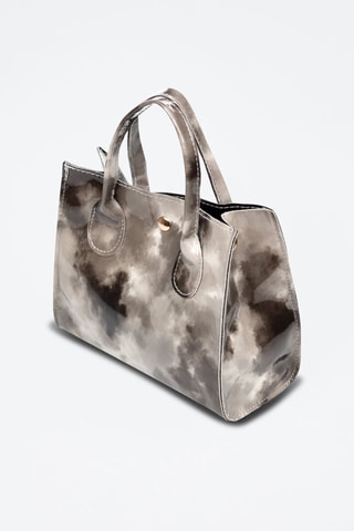 Sac à main en cuir - Gris et noir