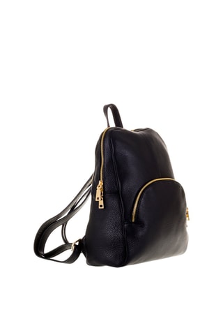 Sac à dos en cuir Monastier - Noir et doré