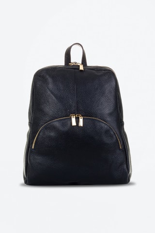 Sac à dos en cuir Monastier - Bleu marine