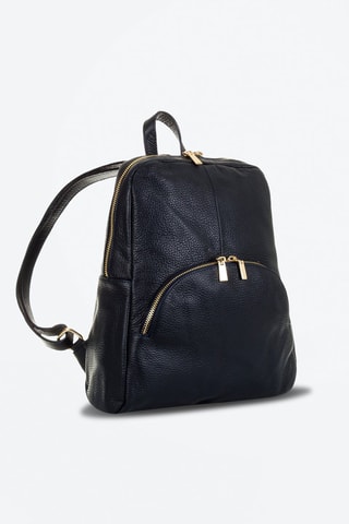 Sac à dos en cuir Monastier - Bleu marine