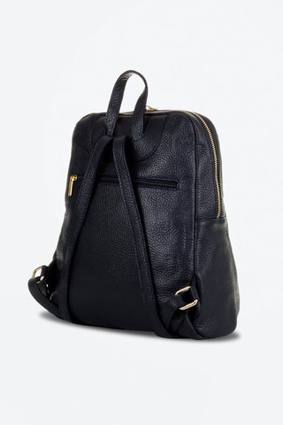 Sac à dos en cuir Monastier - Bleu marine