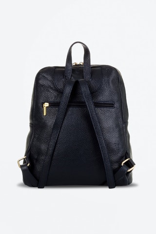 Sac à dos en cuir Monastier - Bleu marine