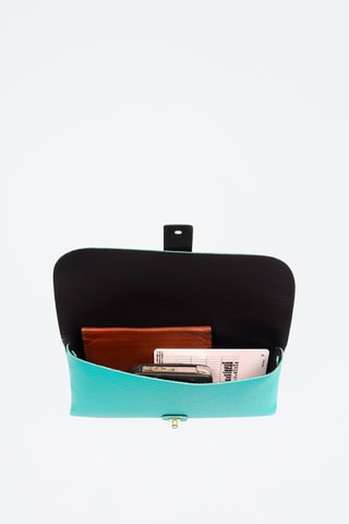 Pochette en cuir Argelato - Turquoise