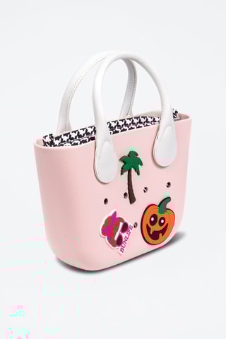 Sac à main et pochette - Rose clair et noir - Libellula