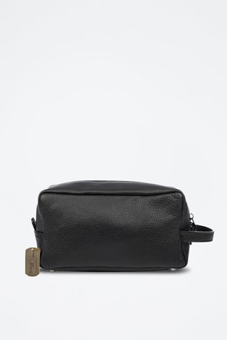 Trousse de toilette en cuir - Noir