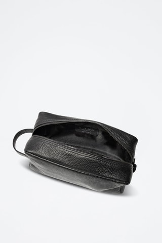 Trousse de toilette en cuir - Noir