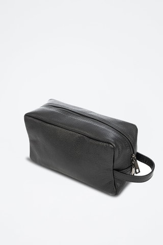 Trousse de toilette en cuir - Noir