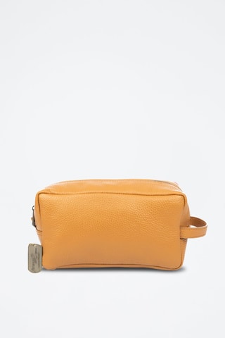 Trousse de toilette en cuir - Moutarde