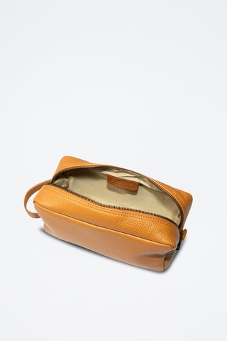 Trousse de toilette en cuir - Moutarde