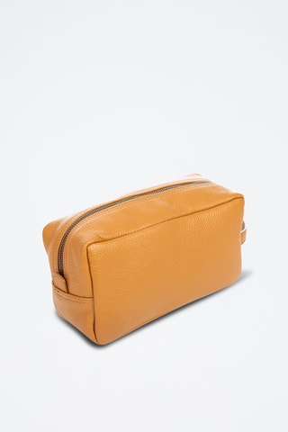 Trousse de toilette en cuir - Moutarde