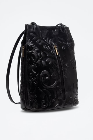 Sac bandoulière en cuir Archi - Noir