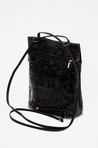 Sac bandoulière en cuir Archi - Noir
