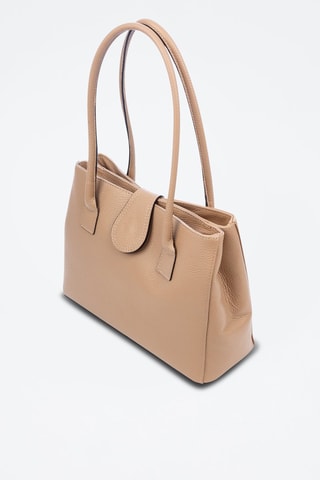 Sac porté épaule en cuir Auditore - Taupe