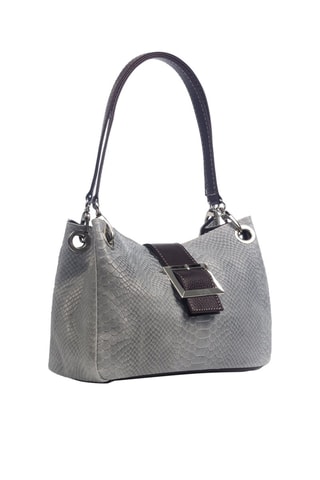 Sac porté épaule en cuir - Gris