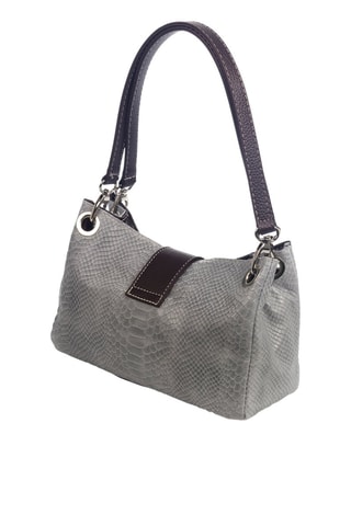 Sac porté épaule en cuir - Gris