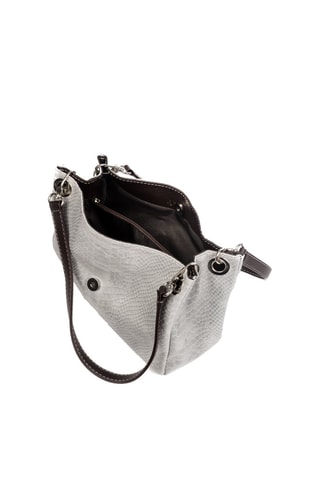 Sac porté épaule en cuir - Gris